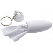 Key ring with cleansing cloth for glasses
